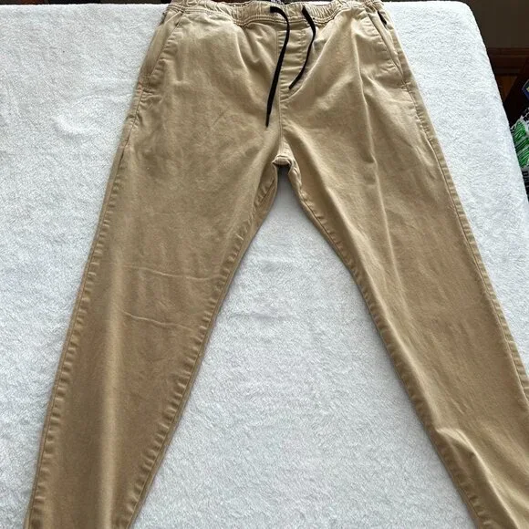 Hollister MT Men’s Joggers Tan Tapered Drawstring Tall Length - Picture 14 of 14